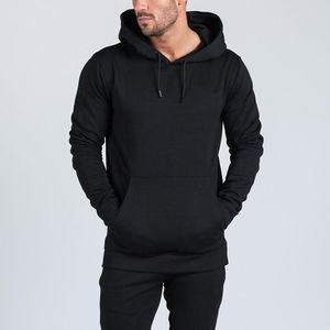 Fabricante de ropa OEM y ODM Logotipo personalizado Ropa deportiva Tiras Elástico Cuff Pullover Sudadera con capucha Hombres con capucha - Product Image 5