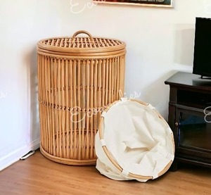 Hot Sale Handmade Bamboo Rattan <b>Laundry</b> <b>Basket</b> Cane <b>Wicker</b> Willow Hamper for Dirty Clothes Storage Custom Storage Bins - Product Image 6