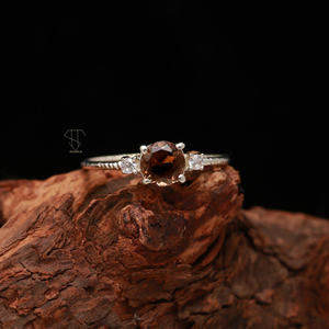 แหวนสโมคกี้อัญมณีสีเงินแท้925คุณภาพดีแหวนพลอยสโมคกี้ธรรมชาติเครื่องประดับเงินอินเดียสำหรับซัพพลายเออร์แหวนสโมคกี้ - Product Image 4