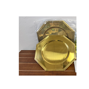 Assiette de présentation en laiton de luxe Assiettes à dîner Nice Vaisselle en or Ensemble de vaisselle en porcelaine et taille personnalisée - Product Image 1