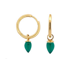 Pendientes de Perlas de Cornalina con Precio Razonable, Chapados en Oro de Latón, 15 mm, Regalo de Aniversario Vintage Unisex - Product Image 3