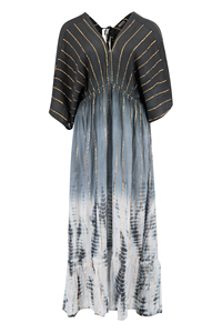 Collection Arrivée Hippy Vibes de 2024, robe longue élégante de créateur, tie-dye, rayonne lurex, maxi batik - Product Image 4