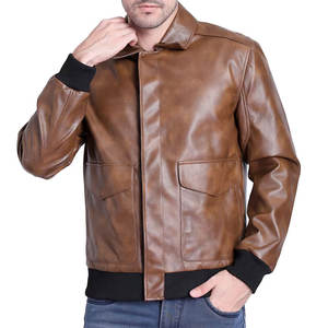 Chaqueta de Cuero para Hombre, Invierno, Cuello Alto, Cierre de Cremallera, Impermeable, Resistente al Viento, Alta Calidad, Servicio OEM, Ropa Urbana para Motociclismo - Product Image 1
