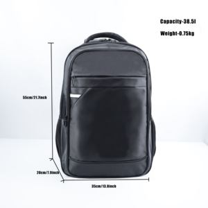 Sac à dos pour ordinateur portable tendance pour hommes et femmes, en polyester, capacité de 38,5 L, bandoulière arquée pour les voyages d'affaires, l'école et les loisirs - Product Image 2