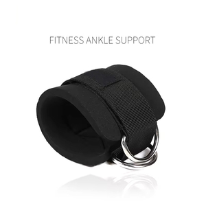 Vente chaude, sangles de cheville de haute qualité pour l'entraînement, en matériau PU, sangles de cheville pour la salle de sport avec machines à câbles, logo personnalisé possible - Product Image 2