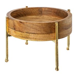 Cuenco de madera de calidad estándar exquisito con soporte de metal Venta caliente Nuevo cuenco de Navidad decorativo de metal increíble a un precio asequible - Product Image 1