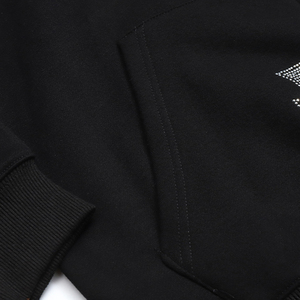 Vente en gros directe Sweats à capuche en strass de couleur unie pour hommes Sweat à capuche zippé en strass épais avec logo imprimé de haute qualité - Product Image 2