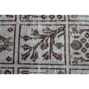 พรมวินเทจลายตุรกี ขนาด 3.3x4.6 ฟุต พรมขนสัตว์สีเทา - Product Image 5