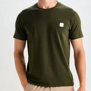 เสื้อยืดผ้าฝ้ายแขนสั้นสำหรับผู้ชายเสื้อยืดผ้าฝ้ายเข้ารูป - Product Image 3