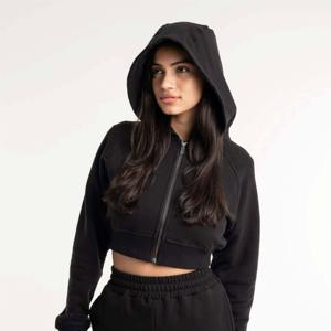 In Stock <b>Quarter</b> <b>Zip</b> up Pullover Hoodie Gym Sportswear <b>Women's</b> Top Cropped Hoodie Custom Design Premium Quality Hot Sale - Product Image 1
