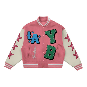 Veste d'université personnalisée OEM veste universitaire à manches longues pour hommes avec logo brodé conception libre matériau en duvet pour l'hiver - Product Image 2