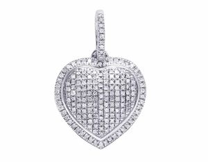 Meilleure qualité S925 argent VVS Moissanite diamant coeur pendentif personnalisé pour hommes tenue de fête décontractée - Product Image 1