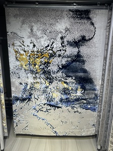 พรมปูพื้นโพลีเอสเตอร์ลายกอลเดนมูนพรมปูพื้นแบบแอบสแตรกพรมขนาดใหญ่บุนวมกันลื่นใช้ในบ้าน - Product Image 2