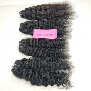 ผมต่อแบบอินเดียบริสุทธิ์ทำจาก100% ธรรมชาติสีดำสำหรับผู้หญิงผมหยิกเป็นคู่ไม่ผ่านกระบวนการ1ชิ้น - Product Image 4