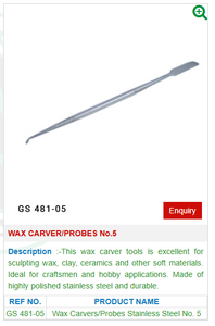 เครื่องแกะสลักขี้ผึ้ง/โพรบ No.5 GS 481-05สำหรับเครื่องมือเครื่องประดับ-เครื่องมืออัญมณี - Product Image 2