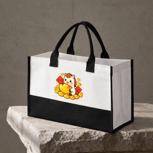 Bolsa de Tela con Estampado de Caballo de la Suerte, Reutilizable, con Asa Larga, para Regalo, Artesanía, Tela No Tejida, Impresión Serigráfica - Product Image 2