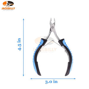 Coupe-cuticules professionnel antidérapant en acier inoxydable avec poignée bleue pour un soin précis des ongles - Product Image 5