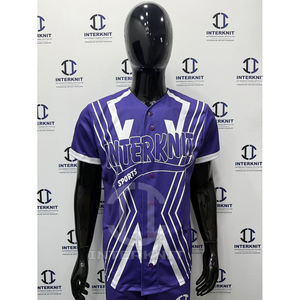 Conjunto de Uniforme de Béisbol Personalizado con Impresión |   Pantalones de Jersey a Rayas de Manga Corta 100% Poliéster |   Antihumedad y Antibacteriano - Product Image 2