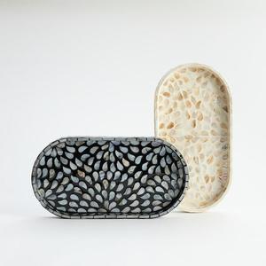 Bandeja redonda hecha a mano para servir té de madreperla DE LA India, buen precio, venta al por mayor, accesorios de decoración para el hogar de HF CRAFTS - Product Image 1