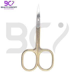 Outil de soin des ongles de beauté Ciseaux à ongles Produit en acier inoxydable à manche doré Ciseaux à ongles à cuticules pointues à pointe pointue - Product Image 3