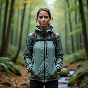 Vestes Softshell à séchage rapide pour femmes coupe-vent à capuche à fermeture éclair complète pour la randonnée Streetwear manteau de pluie avec matériau de remplissage en coton - Product Image 5