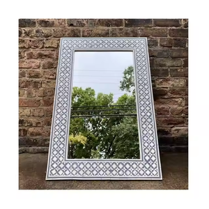 Marco de espejo con incrustaciones de hueso con forma rectangular Marco de espejo más vendido para la decoración de la pared del hogar y del hotel por artesanía de media luna - Product Image 6
