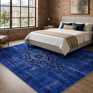 Tapis lavable en chenille indigo tribal RW7018 de Rug Weavers pour caravane, vente en gros et dropshipping, 10 tailles disponibles - Product Image 3