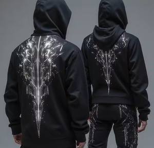 Sweatshirts à capuche pour hommes en coton mélangé personnalisé Sweatshirts Poids lourd Luxe Premium Nouvelle collection d'hiver à la mode Impression personnalisée unie - Product Image 3