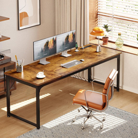 Escritorio de Computadora OEM con Puertos USB, Escritorio de Oficina, Escritorio de Estudio Largo para Estudiantes, Escritorio de Escritura Rústico Marrón, Espacio de Trabajo Extra Largo, Compatible con Dos Monitores