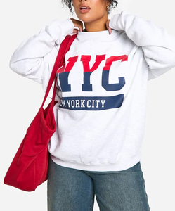 เสื้อสเวตเชิ้ตคอกลมทรงหลวมโอเวอร์ไซส์แฟชั่นฤดูหนาวคุณภาพสูงแบบสั่งทำพิเศษสำหรับผู้หญิง - Product Image 4