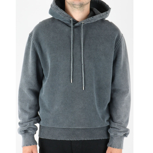 Sweat à capuche décontracté pour homme, personnalisé, sans cordon, poche, lourd, lavage à l'acide, imprimé hiver, 100% coton biologique - Product Image 1