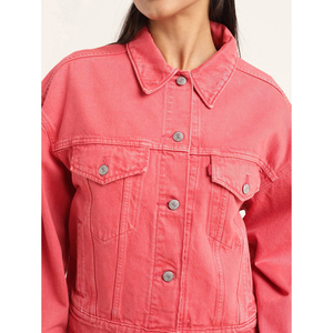 Veste en jean effet délavé coupe ajustée pour femme élégante confortable et extensible en coton durable avec fermeture à boutons en métal lin respirant - Product Image 2