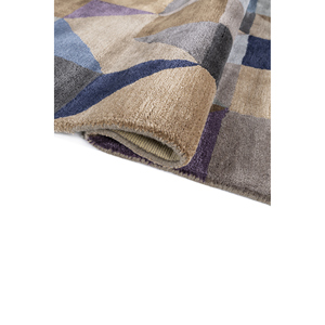 Tapis géométriques faits main en laine et viscose Acar gris et noir rectangulaires Taq-7200(Md) pour la maison, le salon ou le couloir - Product Image 2