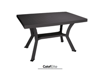 Table de salle à manger de patio écologique fabriquée en Italie, certifiée IS09001 TUV, en plastique PP durable, résistante aux intempéries, moderne, pour hôpitaux et hôtels