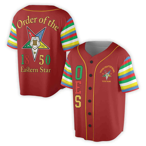 Nombre personalizado Capítulo Orden DE LA Estrella del Este Masónico OES Camiseta de béisbol unisex Chaquetas de alta calidad hechas a medida - Product Image 6