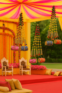 Decoración de Boda, Dholkis Colgantes para la Noche de Henna India Pakistaní, Ceremonia de Mehendi, Haldi, Nikkah, Colores Personalizables - Product Image 2