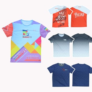 เสื้อยืดผู้ใหญ่แบบยูนิเซ็กซ์ น้ำหนักเบา ระบายอากาศได้ดี แห้งเร็ว ยืดได้สี่ทิศทาง ทนทาน ผลิตจากผ้าสแปนเด็กซ์/โพลีเอสเตอร์ พิมพ์ลายแบบสปอร์ต - Product Image 2