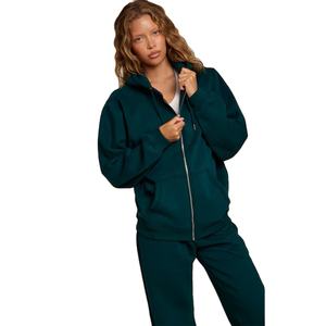 เสื้อฮู้ดแบบรูดซิปสำหรับผู้หญิงแจ็คเก็ตผ้าฟลีซแบบลำลองผ้าคอตตอนเนื้อนุ่มโลโก้ตามสั่ง - Product Image 1