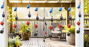 Élégantes cloches suspendues en fer forgé faites à la main à 10 grappes carillons éoliens de balcon multicolores pour la décoration extérieure de la maison ornement de jardin - Product Image 4