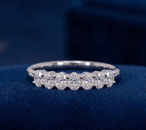 14K Gold Elegant Lab Grown Diamond Wedding Engagement <b>Ring</b> 0.58CT Oval Brilliant Rhodium Plated VVS1-VVS2 Clarity - Product Image 1