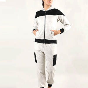 Bajo MOQ Diseño personalizado Mujeres Chándales casuales de invierno con cuello alto 100% Algodón Color personalizado y logotipo - Product Image 1