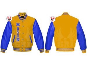 Chaqueta Masónica de Maestro Masón, Chaqueta Universitaria Personalizada |   Chaqueta Universitaria Masónica de Lana con Mangas de Cuero - Product Image 2