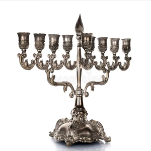 จานสีเงินเนื้อสเตอริ่งขนาดใหญ่ของตุลาการฮันโนราห์ชาวยิว9arm Hanukkah - Product Image 1