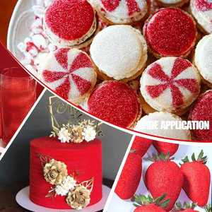 Poudre scintillante comestible de qualité <span class=keywords><strong>alimentaire</strong></span> rose vif à base de mica pour la décoration de gâteaux, cupcakes, biscuits, chocolats et desserts 5 - Product Image 2