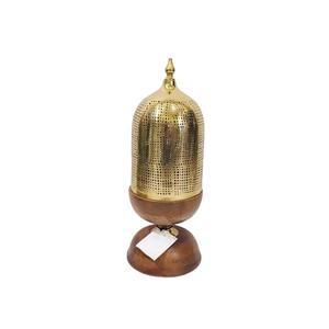 Premium Gold Plated Etching Design Top Wooden Body <b>Bakhoor</b> <b>Burner</b> for Home Indoor Fragrance Use Mabkhar Incense <b>Burner</b> Holder - Product Image 6