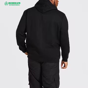 Sweat à capuche unisexe 2026 en molleton noir 100 % coton respirant à séchage rapide, coupe classique confortable à manches longues - Product Image 1