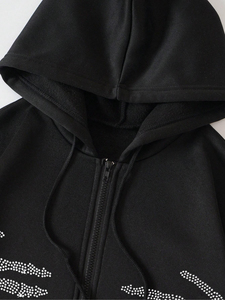 Bon fabricant Hommes Strass Hoodies entièrement personnalisés top tendance anti-rides Strass hommes sweats à capuche de haute qualité - Product Image 5