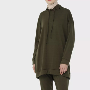 Sudadera con capucha y hombros caídos para mujer, novedad, último diseño, venta al por mayor, ropa islámica, Sudadera con capucha para mujer - Product Image 4