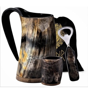 Custom Eco-Friendly Viking Animal & Religious Beer <b>Mug</b> Tankard Polished Horn for Collectors - Product Image 3