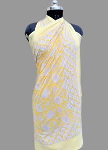 Fait à la main 100% pur coton Sarong Artisan Made Floral imprimé bloc impression plage Wrap pour l'été mode Bikinis & Beachwear - Product Image 5